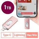 Lightning Type-C USBメモリ 1TB ピコナイザー Piconizer4 ローズゴールド iPhone Android 対応 Mfi認証 バックアップ iPad USB 10Gbps EZ6-IPLUC1TP