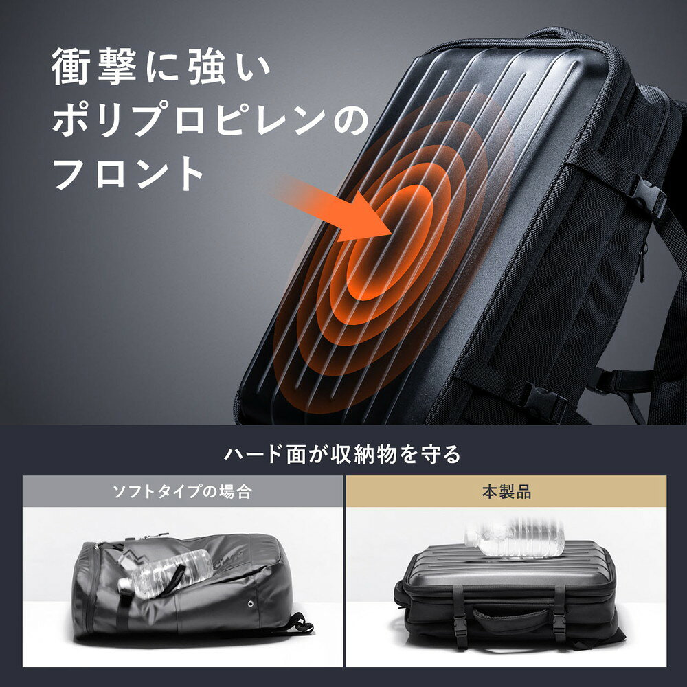 楽天市場】ハードリュック ハードシェルリュック 耐衝撃 軽量 マチ拡張