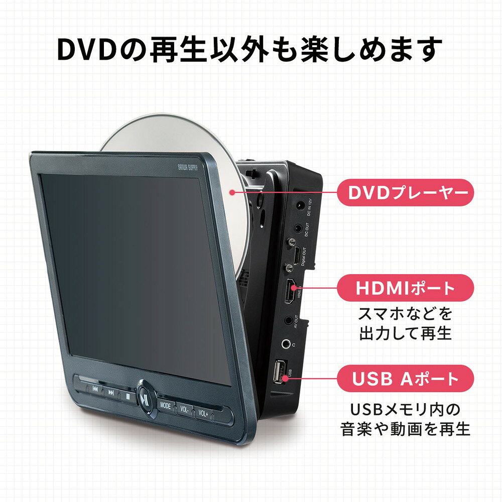 楽天市場】ヘッドレストモニター 後部座席 10.1インチ 親機/子機 2台