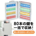大容量鍵ボックス キーボックス キーケース 取っ手付き 大容量 壁掛け対応可能 鍵付き 80本収納可能 EZ2-SL121