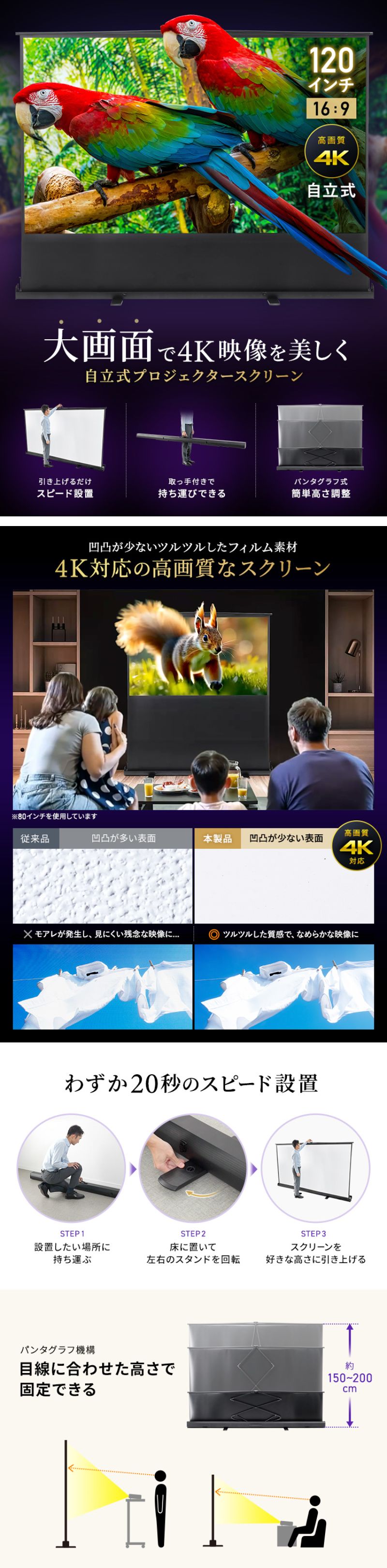 楽天市場】【最大1000円OFFクーポン配布中】プロジェクタースクリーン