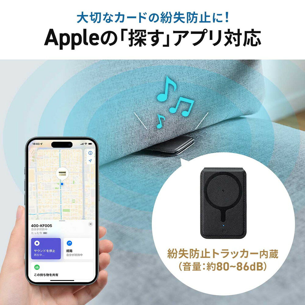 iPhone�б� �ޥ��ͥåȥ����ɥۥ���� ���ޡ��ȥȥ�å����դ� Magsafe�б� �磻��쥹���� �����ɼ�Ǽ3�� ʶ���ɻߵ�ǽ��� EZ4-KF005�ڥͥ��ݥ��б���