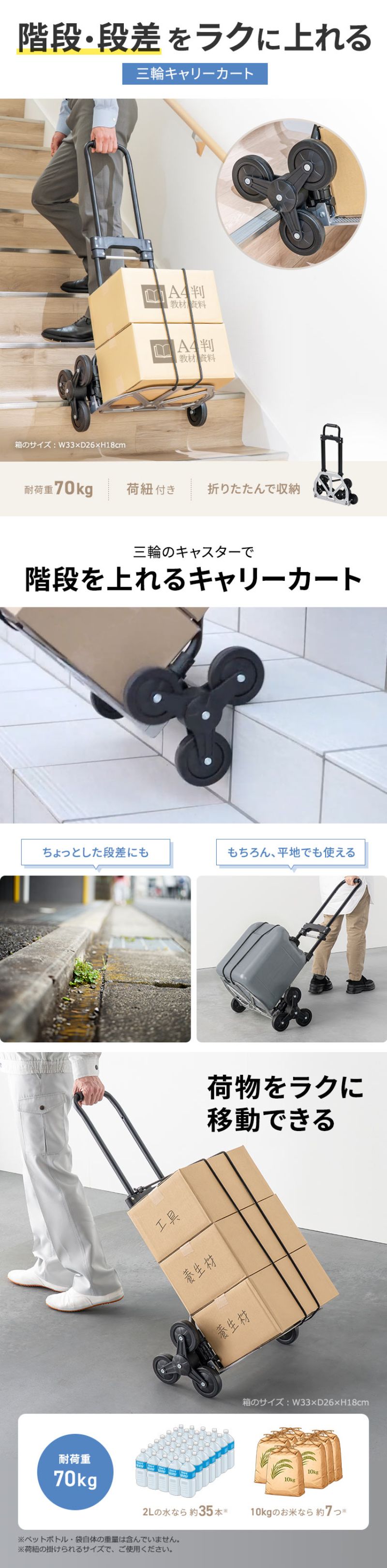 楽天市場】【クーポンで10％OFF対象品】軽量＆折りたたみ式キャリー