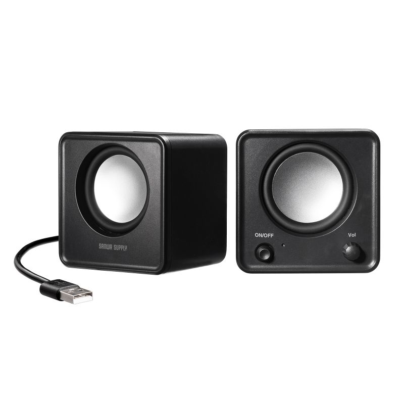USBスピーカー コンパクト スピーカー 手のひらサイズ USB接続 高出力6W パッシブラジエーター搭載 独立ボリュームスイッチ EEXP-SPU21BK