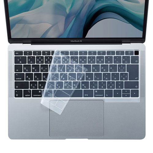 【訳あり 新品】MacBook Air 13.3インチ Retinaディスプレイ用キーボードカバー シリコン 極薄 クリア FA-SMACBA13R サンワサプライ ※箱にキズ、汚れあり