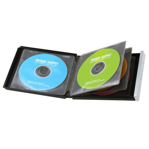 【訳あり 新品】ディスクケース 8枚まで収納 メディア CD DVD ブルーレイ対応 ハードタイプ ポータブル 保護 保管 ブラック FCD-JKBD8BK サンワサプライ 箱にキズ 汚れあり【ネコポス対応】