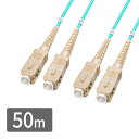 【訳あり 新品】コード集合型光ファイバケーブル マルチ50μmOM3 両端SC×2 50m HKB-CSOM3SCSC-050 サンワサプライ ※箱にキズ、汚れ...