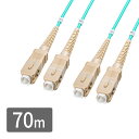 【訳あり 新品】コード集合型光ファイバケーブル マルチ50μmOM3 両端SC×2 70m HKB-CSOM3SCSC-070 サンワサプライ ※箱にキズ、汚れ...