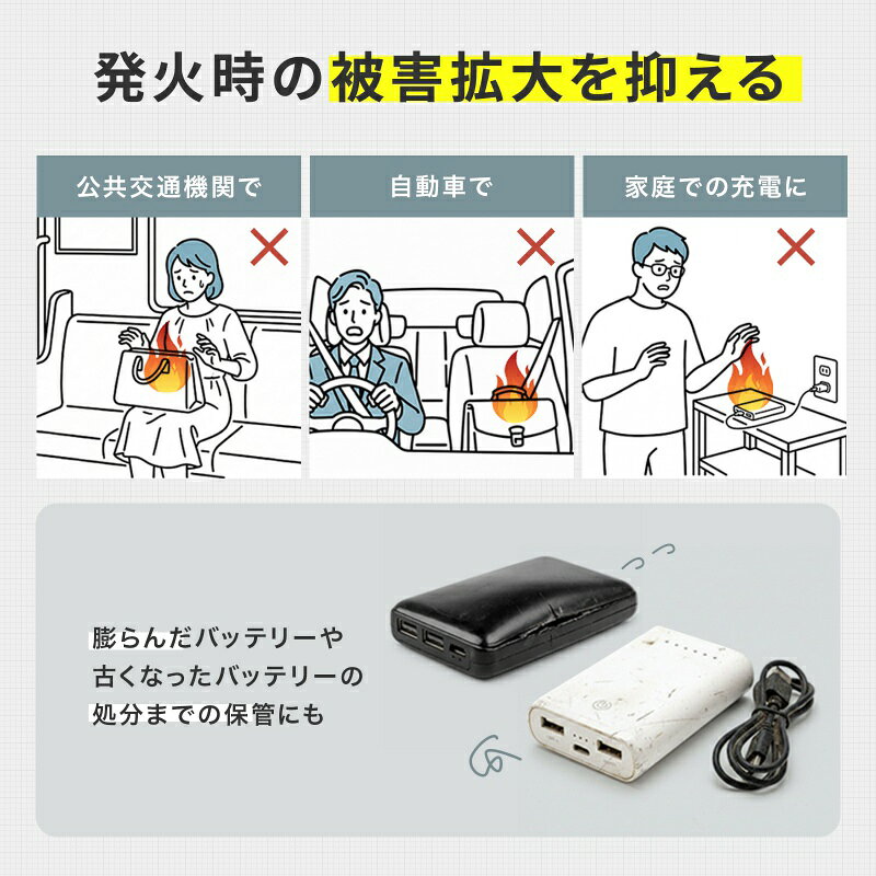 【最大1500円OFFクーポン配布中】モバイルバッテリーケース 難燃性ケース 燃えにくい ガジェットポーチ Sサイズ ブラック IN-FP1BK サンワサプライ esupply-10108279 イーサプライ 楽天市場店 サンプル画像3