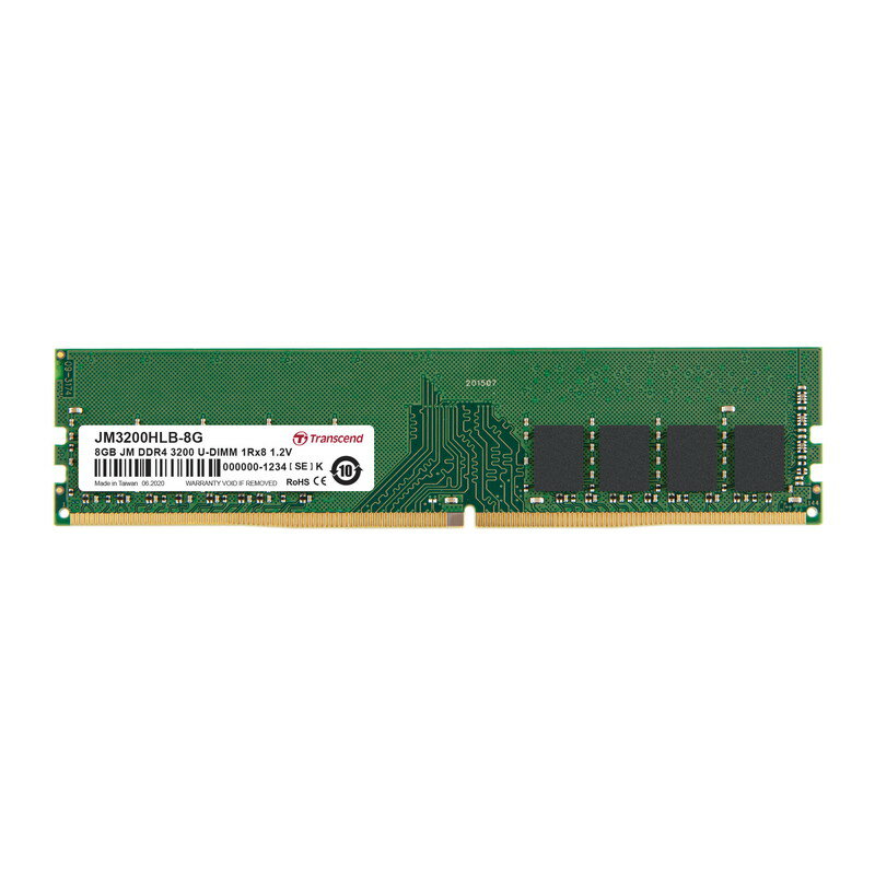 【5/15限定！抽選で100 P還元 10％OFFクーポン】デスクトップ用メモリ Transcend 8GB DDR4-3200 U-DIMM JM3200HLB-8G【ネコポス対応】