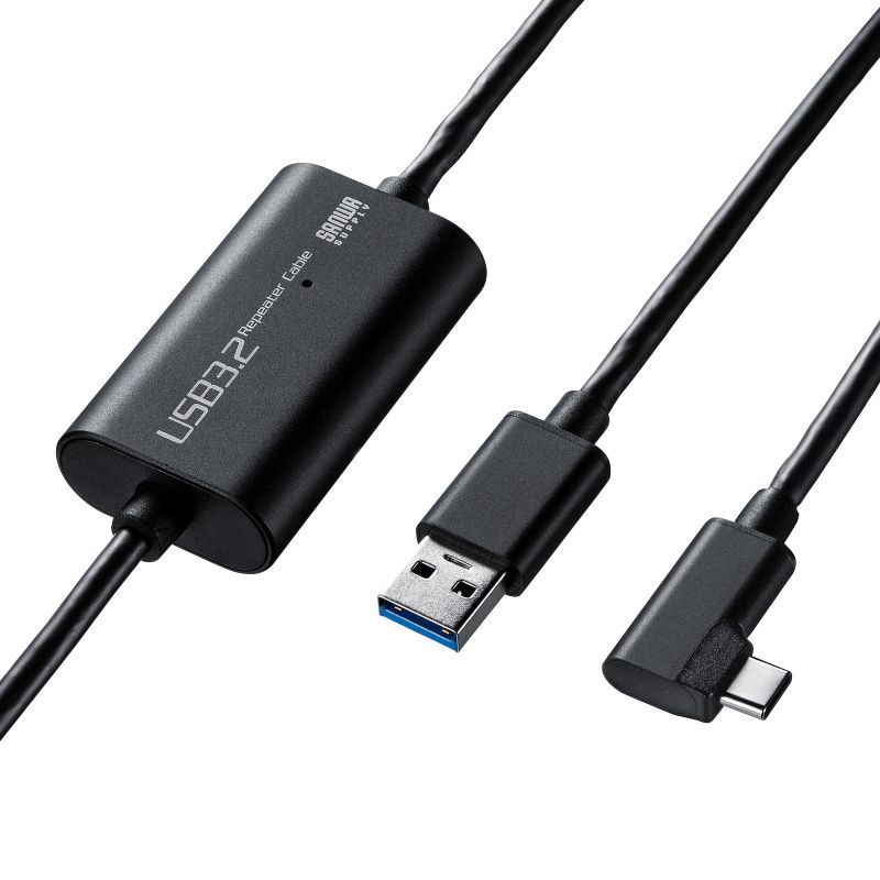 【訳あり 新品】USB A-Type-Cロングケーブル USB3.2 Gen1 5m L型Type-Cコネクタ VRヘッドセット対応 KB-USB-RLC305 サンワサプライ ※箱にキズ 汚れあり