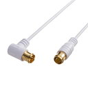 アンテナケーブル 極細 4K対応 8K対応 S2.5C-FB 片側L字 アンテナコード 同軸ケーブル 1m KM-AT26-10W サンワサプライ【ネコポス対応】(2)