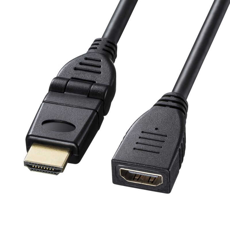 【訳あり 新品】ハイスピードHDMI 延長ケーブル 3Dコネクタ スッキリ配線 1080pフルHD対応 イーサネット対応 ブラック 1m KM-HD20-3DEN10N サンワサプライ ※箱にキズ、汚れあり