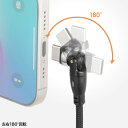 【最大777円OFFクーポン配布中】【訳あり 新品】USB Type-Cケーブル 1m USB2.0 USB A-Cコネクタ 左右180°水平360°回転コネク...