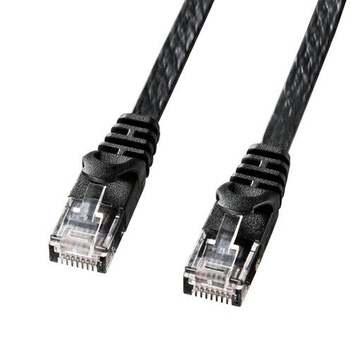 フラットLANケーブル CAT6 3m ブラック LA-FL6-03BK サンワサプライ