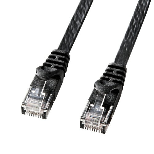 【最大2000円OFFクーポン配布中】【訳あり 新品】フラットLANケーブル CAT6 15m ブラック LA-FL6-15BK サンワサプライ ※箱にキズ、汚...