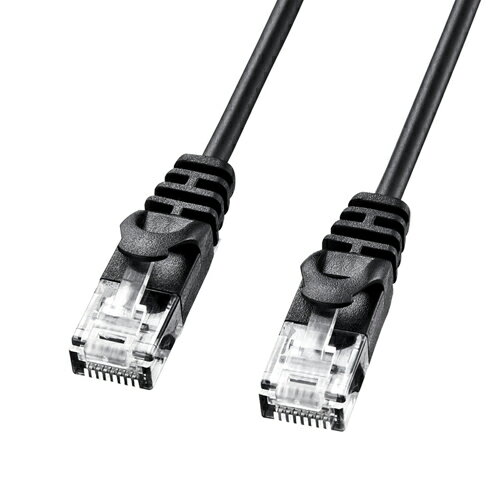 【最大2000円OFFクーポン配布中】【訳あり 新品】CAT6LANケーブル 極細 2m ブラック LA-SL6-02BK サンワサプライ ※箱にキズ、汚れあり...