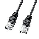 CAT6LANケーブル 極細 5m ブラック LA-SL6-05BK サンワサプライ