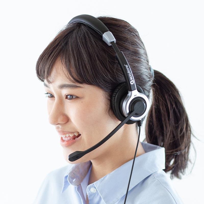 【最大2000円OFFクーポン配布中】ヘッドセット ノイズキャンセリングマイク付き USB接続 両耳タイプ Skype Zoom Teams対応 MM-HSU15ANC サンワサプライ