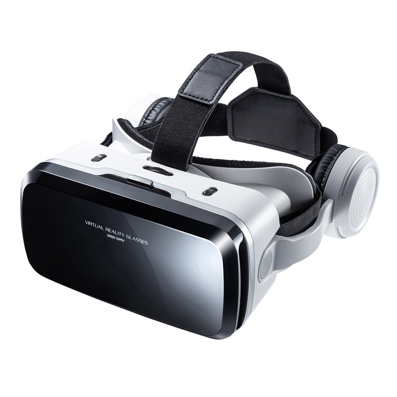 サンワサプライ 【最大3500円OFFクーポン 5/20まで】VRゴーグル ヘッドホン付き Bluetoothコントローラー内蔵 再生/停止/音量調節ボタンつき MED-VRG6 サンワサプライ