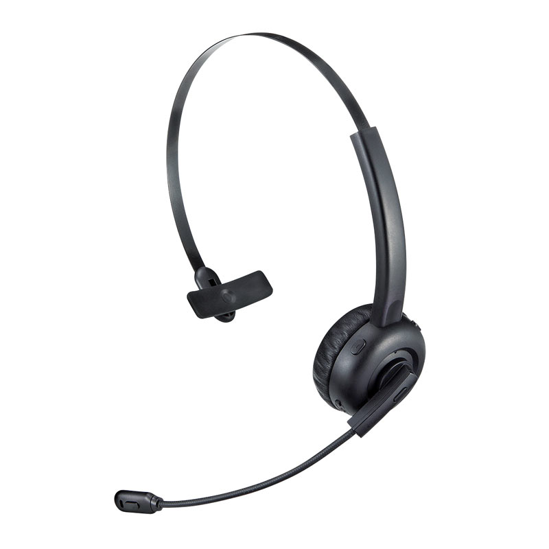 【最大2000円OFFクーポン配布中】ヘッドセット Bluetooth 片耳 オーバーヘッド 単一指向性 マルチペアリング ブラック MM-BTMH58BK サンワサプライ