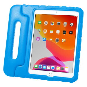 【割引クーポン配布中〜4/16 01：59まで】【訳あり 新品】タブレットケース iPad 10.2インチ用 第7世代 衝撃吸収 セミハード 子供用 ハンドル ブルー PDA-IPAD1605BL サンワサプライ ※箱にキズ、汚れあり