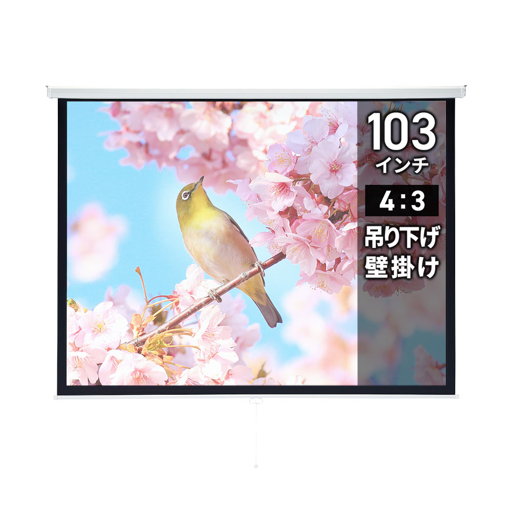 【最大3500円OFFクーポン 5/20まで】【訳あり 新品】プロジェクタースクリーン 103型 吊り下げ式 ※箱にキズ、汚れあり PRS-TS103 サンワサプライ