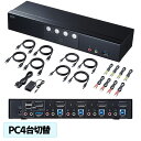 【最大2500円OFFクーポン配布中】【訳あり 新品】切替器 4:1 DisplayPort対応 HDCP対応 SW-KVM4HDPU サンワサプライ ※箱にキ...