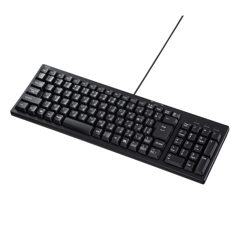 【最大2000円OFFクーポン配布中】【訳あり 新品】USBキーボード USB2.0ハブ2ポート付き コンパクト テンキー付き ブラック SKB-KG2UH2B...