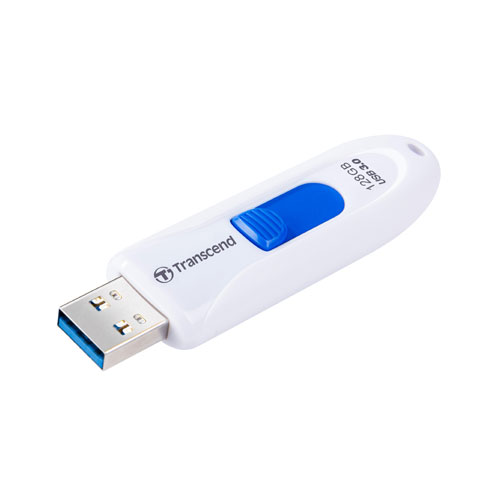 Transcend　USBメモリ　128GB　USB3.0　キャップレス　スライド式　JetFlash 790　ホワイト　TS128GJF790W【ネコポス対応】
