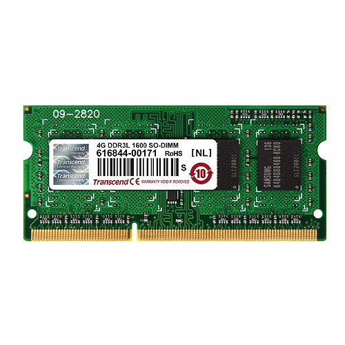 Transcend 4GB ノートPC用増設メモリ 低電圧 PC3-12800 DDR3L-1600 TS512MSK64W6H