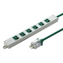 【5/1限定ポイント7倍(要エントリ)+最大1000円オフクーポン】医用接地プラグ付き電源タップ 3P 6個口 グリーン 3m TAP-HPM6-3G サンワサ...