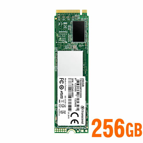 Transcend PCIe M.2 SSD NVMe 1.3準拠 Gen3 ×4 3D NAND TS256GMTE220S【ネコポス対応】