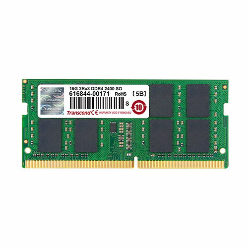 【5/15限定！抽選で100%P還元+10％OFFクーポン】Transcend ノートPC用増設メモリ 16GB DDR4-2400 PC4-19200 SO-DIMM TS2GSH64V4B【ネコポス対応】 1