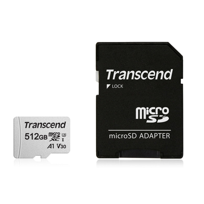 microSDXCカード Transcend 512GB Class10 UHS-I U3 UHS-I U1 V30 A1 SD変換アダプタ付き TS512GUSD300S-A【ネコポス…
