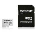 Transcend microSDXCカード 64GB Class10 UHS-I SD変換アダプタ付き TS64GUSD300S-A
