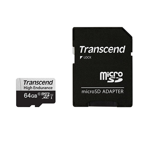 Transcend microSDXCカード 64GB Class10 UHS-I U1 高耐久 ドライブレコーダー セキュリティカメラ SDカード変換アダプタ付 TS64GUSD350V トランセンド