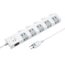【5/1限定ポイント7倍(要エントリ)+最大1000円オフクーポン】節電タップ 小型ACアダプタ対応 2P 10個口 1m TAP-SP2110SW-1 サンワ...