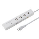 【訳あり 新品】高性能雷ガードタップ 3P抜け止め 4個口 2m TAP-SP311TEL サンワサプライ ※箱にキズ、汚れあり