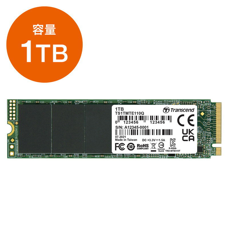 ں3500OFFݥ 5/20ޤǡTranscend M.2 SSD 1TB NVMe 1.3 PCIe Gen3 4 3D NAND TS1TMTE110Qڥͥݥб