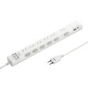 【訳あり 新品】節電タップ 電源タップ 一括集中スイッチ 個別スイッチ 6個口 Type-C Type-A PD20W 雷ガード 3m ホワイト TAP-B10...
