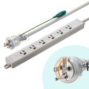 【訳あり 新品】電源タップ マグネット固定 防雨型プラグ 延長コード 2P&3P両対応 ポッキンプラグ付 3極 5m 6個口 TAP-PP36-5 サンワサプライ ※箱にキズ、汚れあり