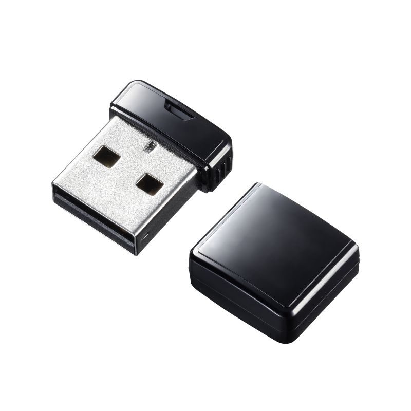 【訳あり 新品】超小型USB2.0 USBメモリ 8GB キャップ式 ブラック UFD-2P8GBK サンワサプライ【ネコポス対応】 ※箱にキズ 汚れあり