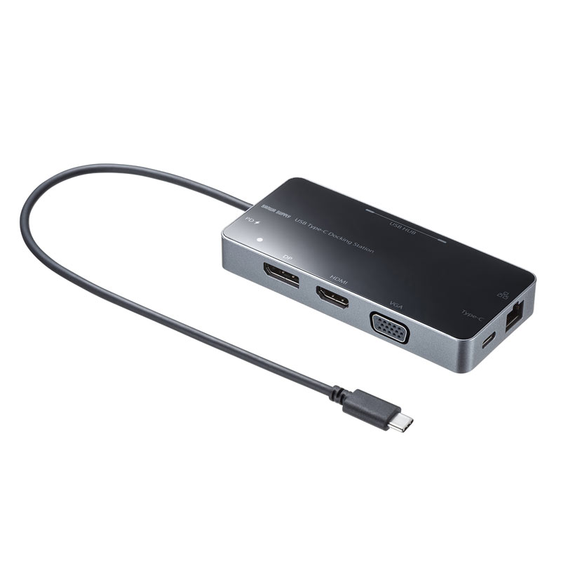 【訳あり 新品】USB Type-C ドッキングステーション VGA HDMI DisplayPort LANポート USB-DKM2BK サンワサプライ ※箱にキズ、汚れあり【ネコポス対応】