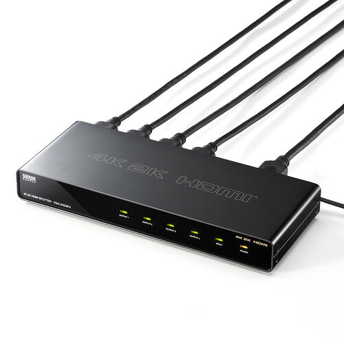【最大1500円OFFクーポン配布中】【訳あり 新品】HDMI分配器 1入力 4出力 4K 2K カスケード接続 同時出力 VGA-UHDSP4 サンワサプライ ※箱にキズ、汚れあり 3
