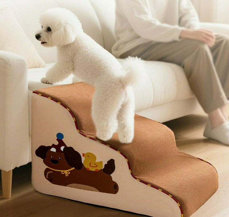 ドッグスロープ 3段 スロープ ステップ 犬 ペット用 階段 ドッグステップ ペットスロープ ペットステップクッション ウレタン 撥水 踏み台 犬用品 小型犬 短足犬 老犬 室内犬 パ
