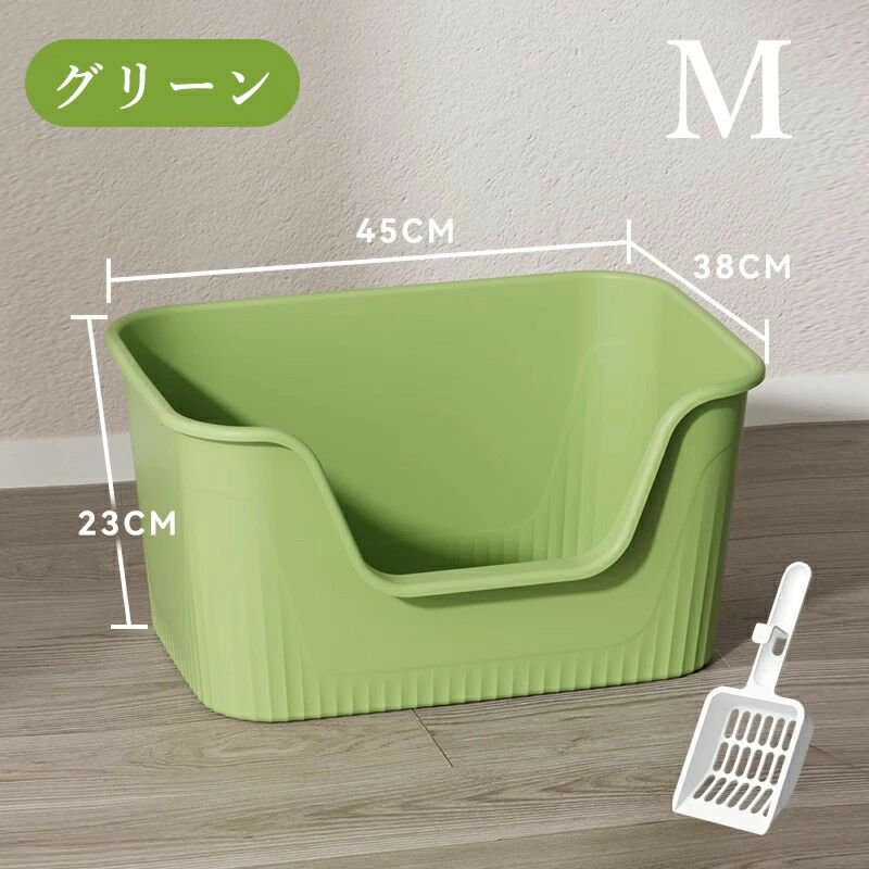 エーステクノ楽天市場店の大型 L キャットトイレ 飛び散らない オープンタイプ M 猫 高め 深め XLサイズ ペットトイレ 大きめ ねこ ネコ 猫トイレ 開放式 大容量｜アングル3