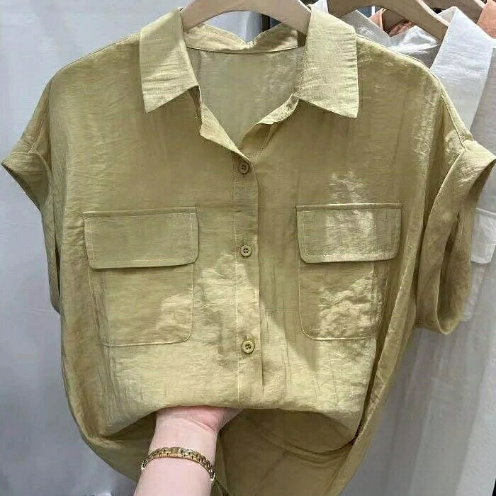 新作シャツ夏 レディースシャツ夏 レデ トップス シャツ ブラウス 超目玉商品 グリーン オレンジ ホワイト ブラック S M L XL 2XL