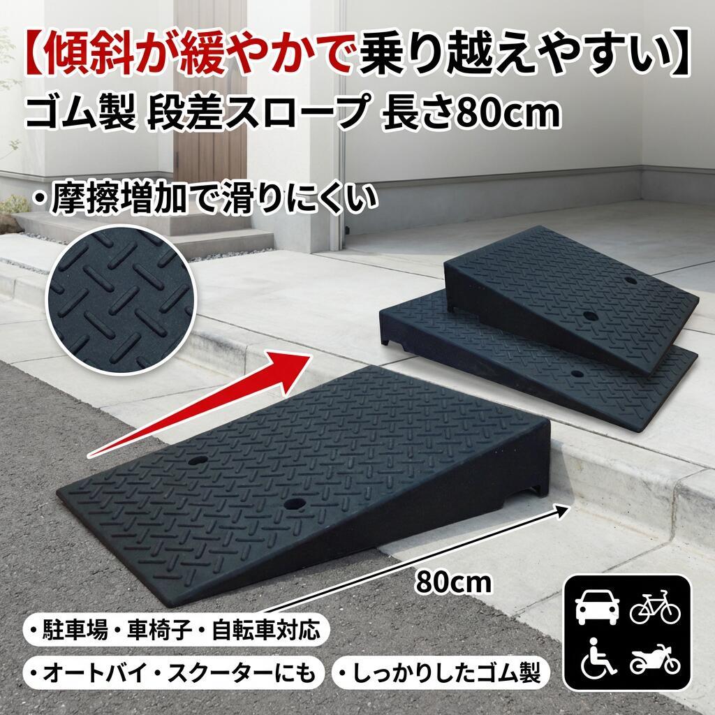 注意事項品質保証・出品商品は全て新品未使用です。・安心の初期不良対応:万が一商品に不具合があった場合は、商品到着後7日以内にご連絡ください。・不具合の状況確認のため、写真や動画のご提供をお願いする場合がございます。確認後、速やかに「新品交換」または「ご返金」にて対応させていただきます。・お客様に安心してご購入いただけるよう、誠心誠意サポートいたします。「悪い評価」を付ける前に、まずはお気軽にご相談ください。検索関連ワード【原産国/製造国: 中国】.ゴム製 段差スロープ 段差プレートは長さ80cmで傾斜が緩やか、摩擦増加効果で安全に乗り越えられます。カースロープとして駐車場や車椅子、自転車、オートバイ、スクーター用に最適。ブリッジ機能もあり日常生活の段差解消に役立ちます。ポイント消化やプレゼントにもおすすめで、新生活や母の日、父の日、誕生日のギフトにも喜ばれます。。指定された配送時間は承っておりません。【】ゴム製 段差スロープ 段差プレート 長 50x80x10 50x80x11 50x80x12 50x80x13 50x80x14 50x80x15 50x80x16 50x80x17 50x80x18 50x80x19 50x80x20 50x80x21 50x80x22 50x80x23 50x80x24 50x80x25 50x80x26 50x80x27 50x80x28 50x80x29 50x80x30