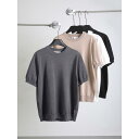 メンズ Tシャツ 半袖 接触冷感 ニットソー トップス 男性用 夏 サマーニット 無地 シンプル ゆったり カジュアル 上品 着回し 万能 ワイドシルエット カットソー おしゃれ 人気 おすすめ(x2)